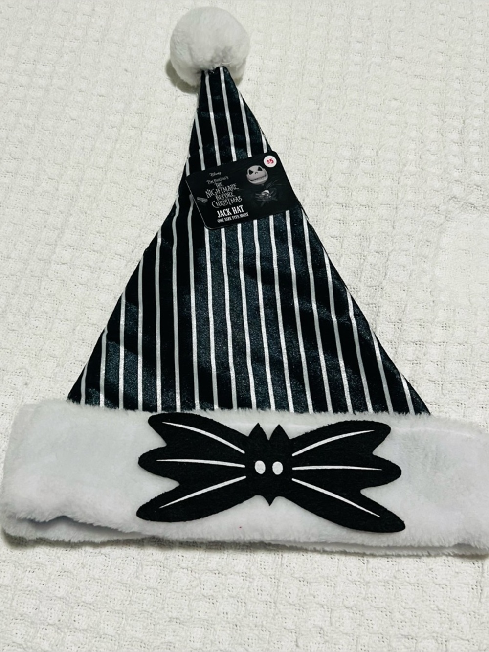 NWT The Nightmare Before Christmas Jack Skellington Santa Hat Unisex One Size
